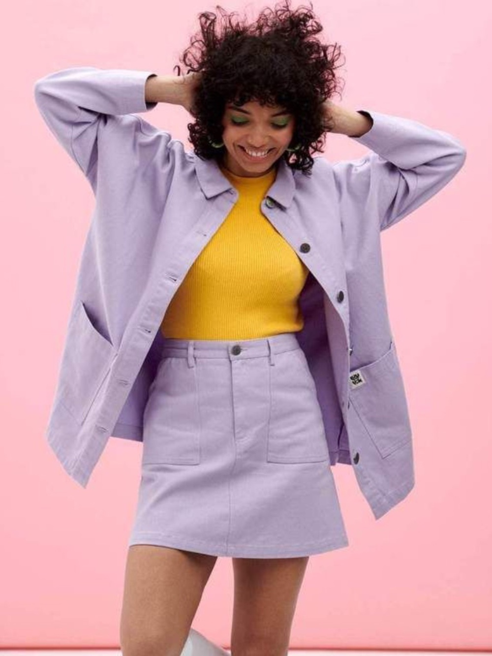 Lucy & Yak Organic Cotton Twill Skirt in Violet Lavender Size 10